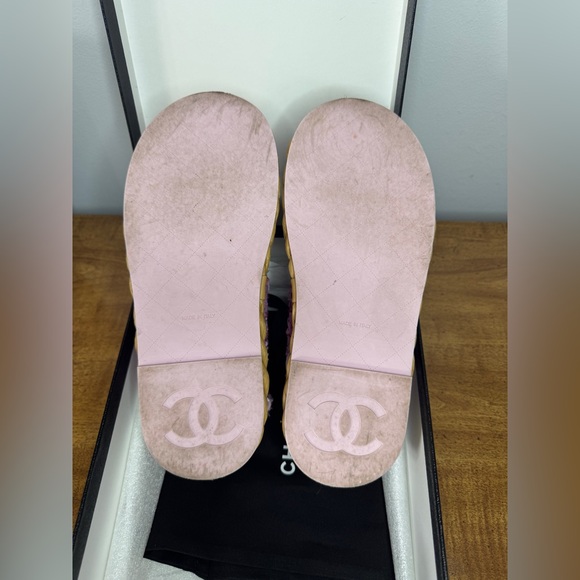 Authentic Chanel Pink Tweed Dad Sandals size 36.5 - Picture 5 of 16